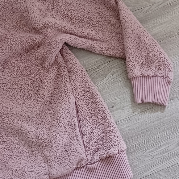 Member's Mark Women's Cozy Sherpa Pullover Size L Pink 1/4 Zip Pockets - Picture 6 of 13